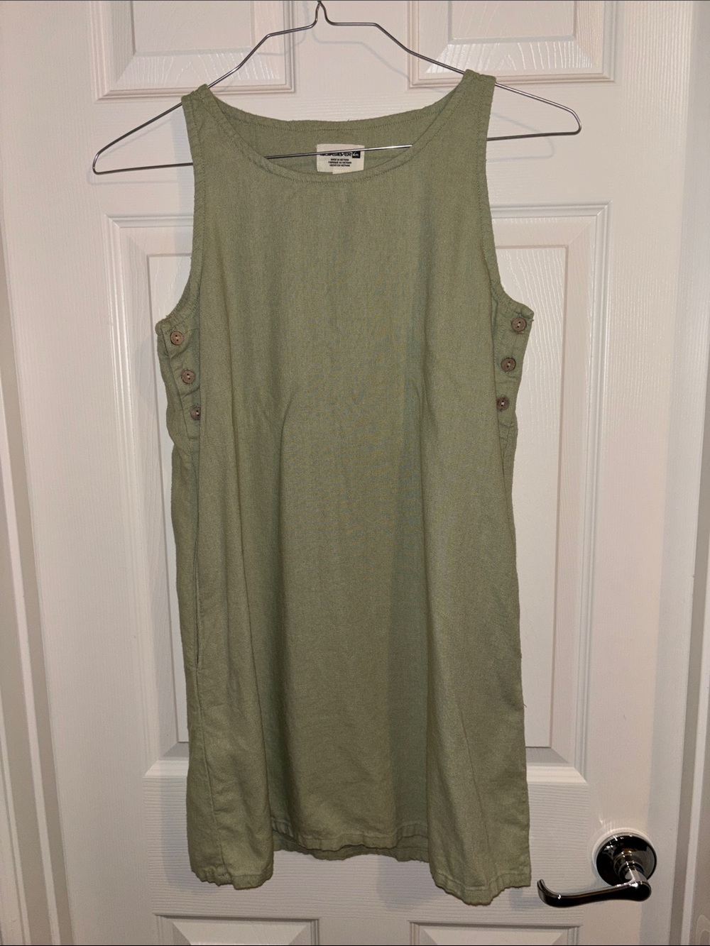 Quiksilver Sage Green Linen-Blend Tank Dress - Size M